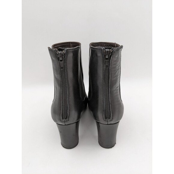 AGL women's black leather block heel zip ankle booties‎ 38 - Picture 4 of 14